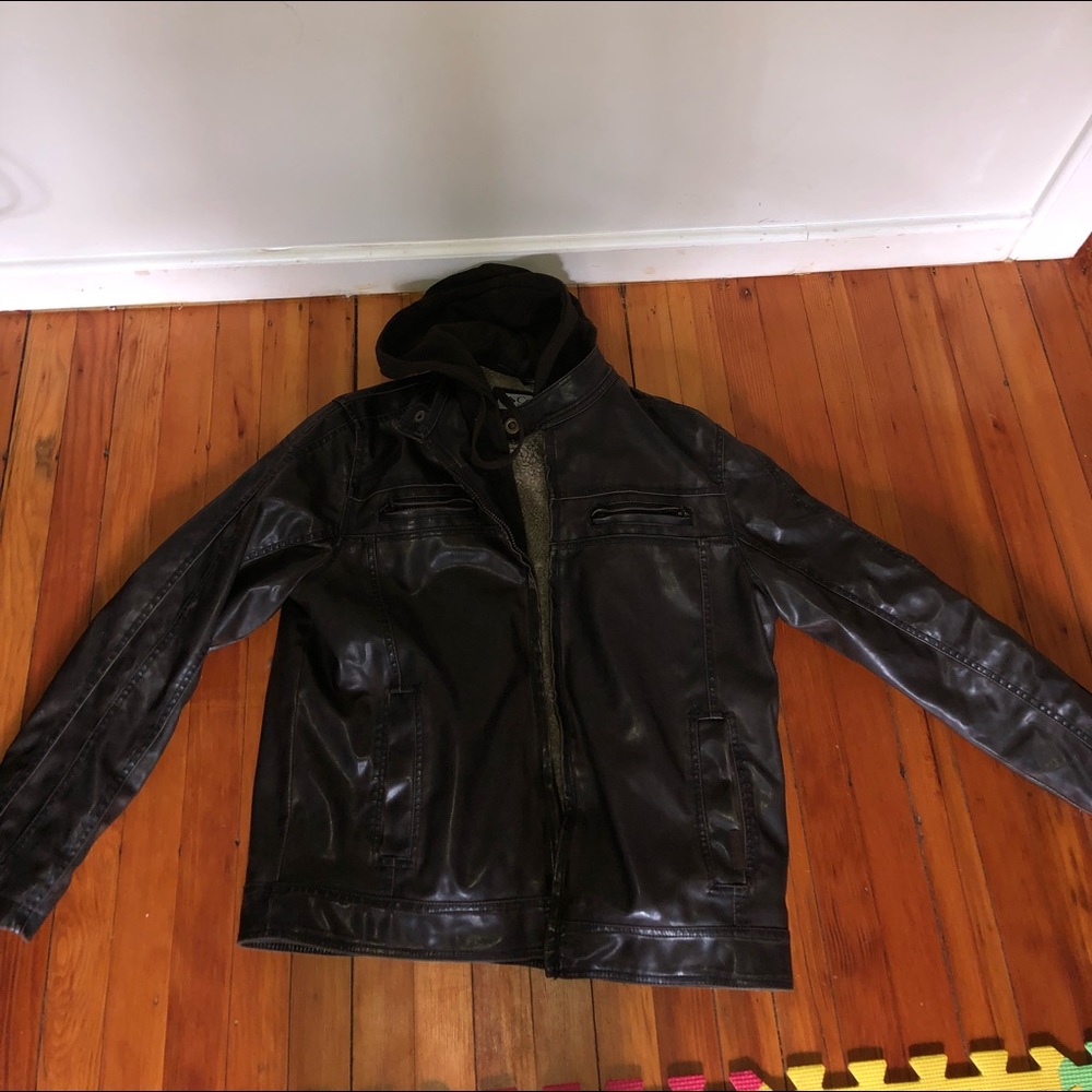 Men’s faux leather bomber